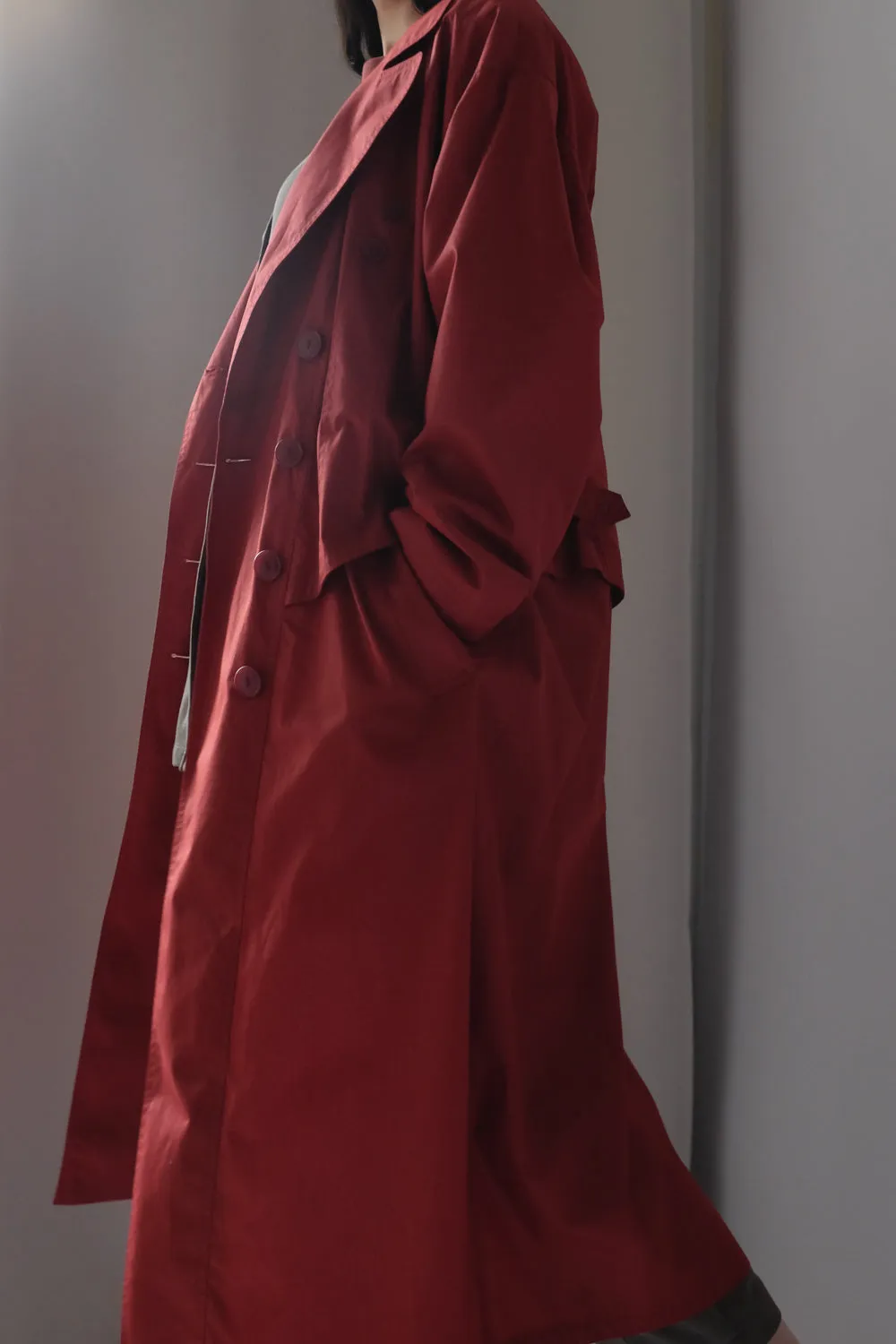 RED VINTAGE TRENCH COAT