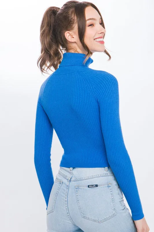 Ribbed Lining Turtleneck