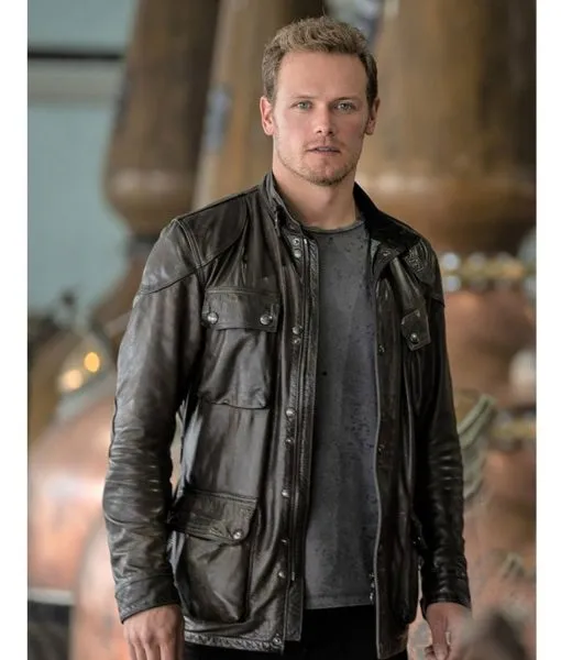 Sam Heughan SAS Red Notice Leather Jacket