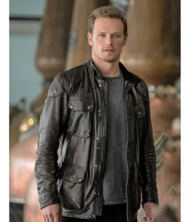 Sam Heughan SAS Red Notice Leather Jacket