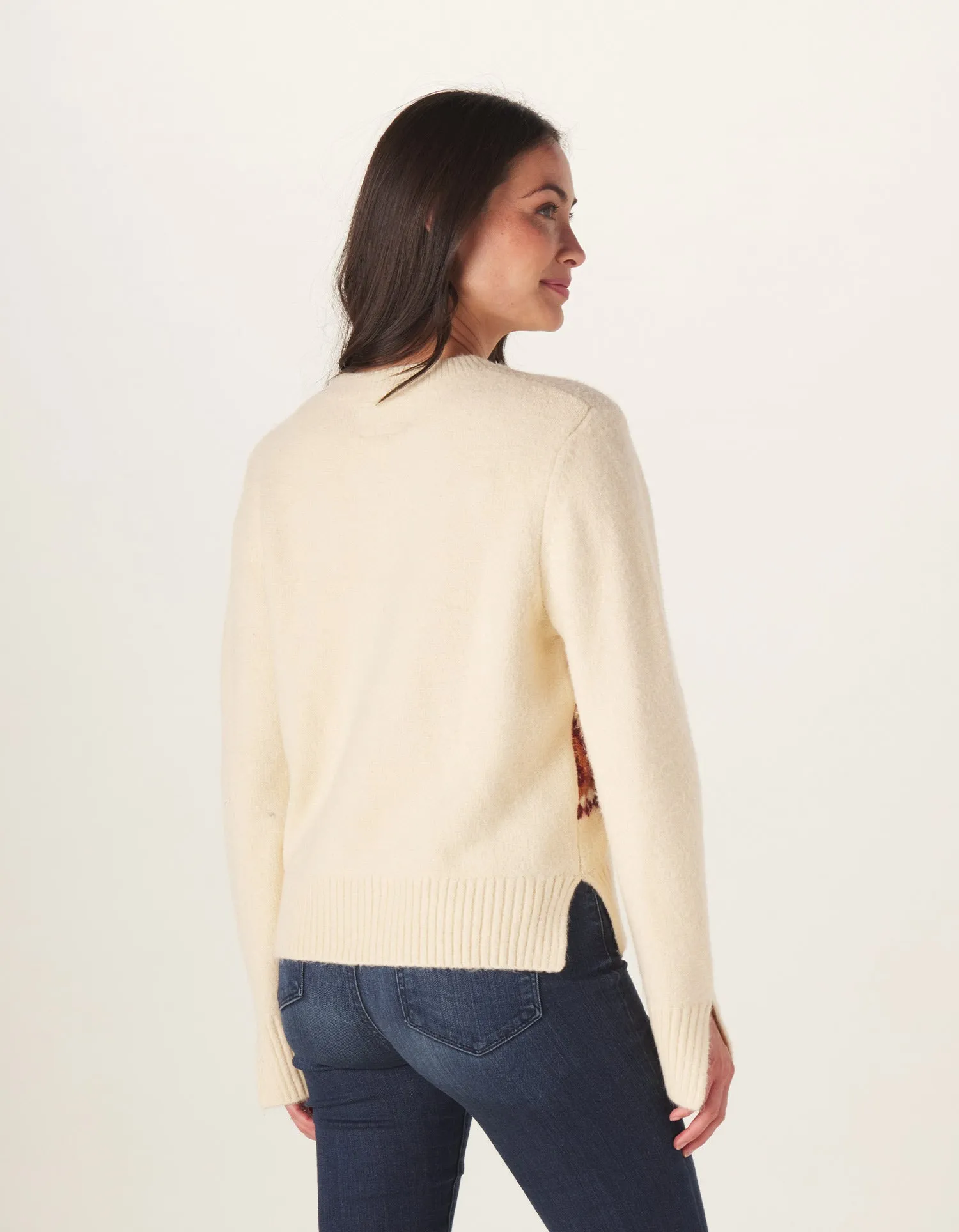 Sitka Jacquard Sweater in Cream-Wine