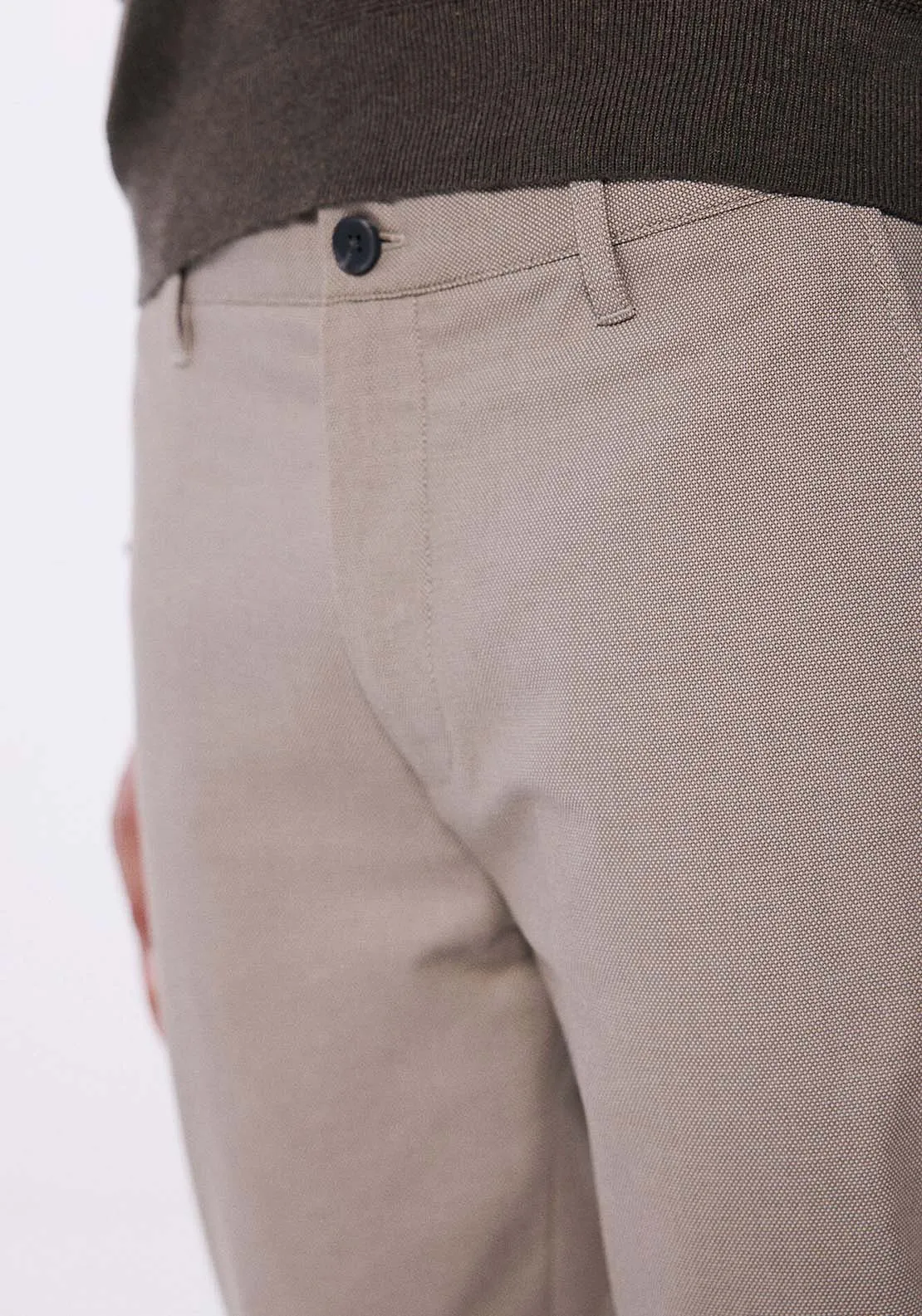 Slim fit comfort dress chinos - Sand