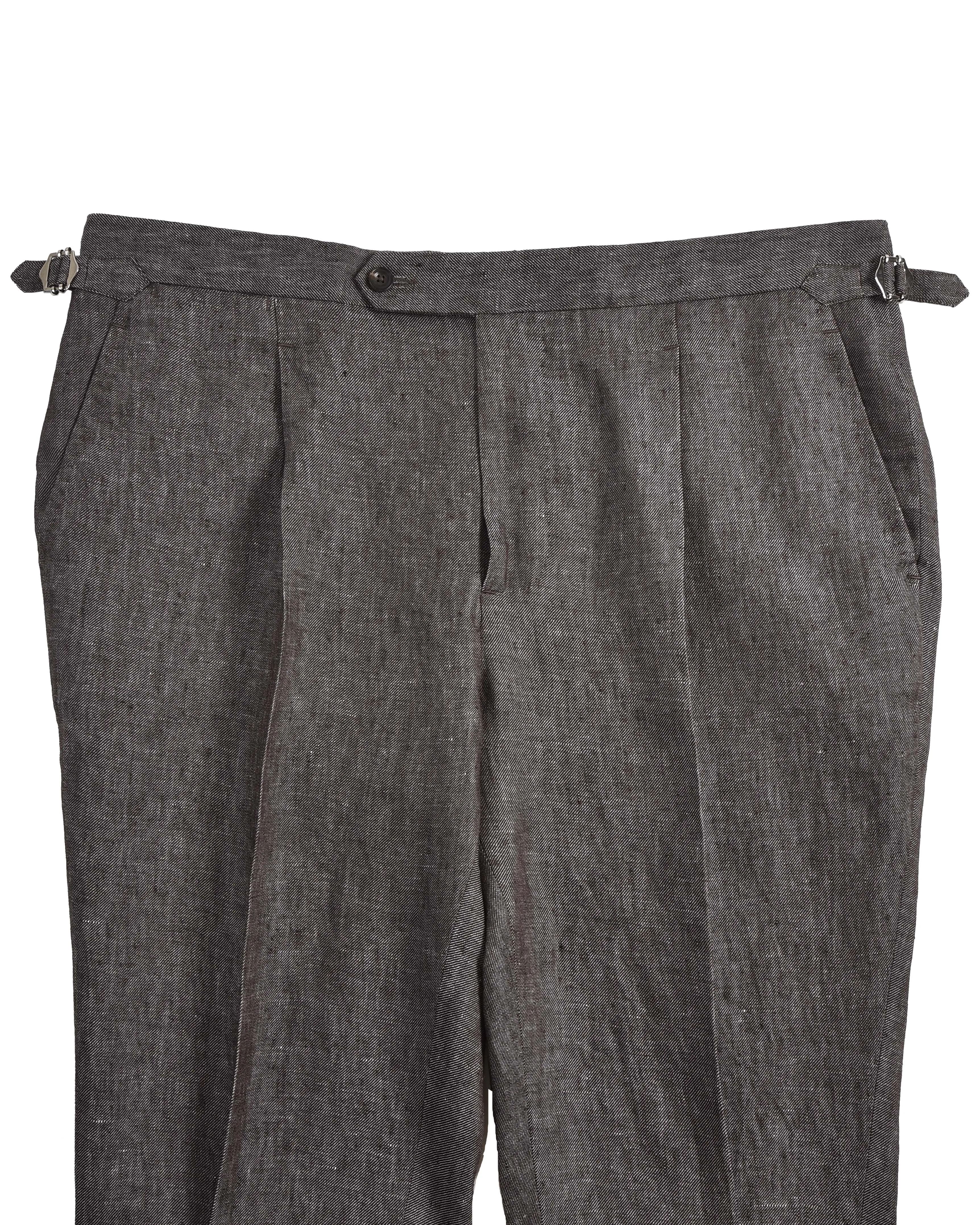 Solbiati Coffee Brown Linen Dress Pant