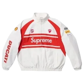 Supreme x Ducati Track Jacket 'White Red'