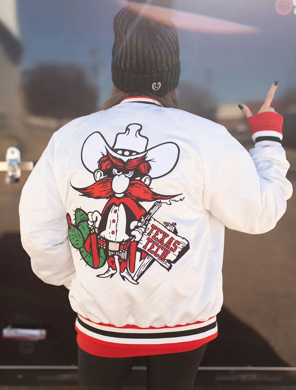 Texas Tech Dark Horse "Cactus Raider Red" White Varsity Jacket