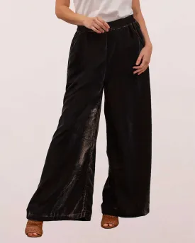 The Sasha Velvet Pants in Charcoal