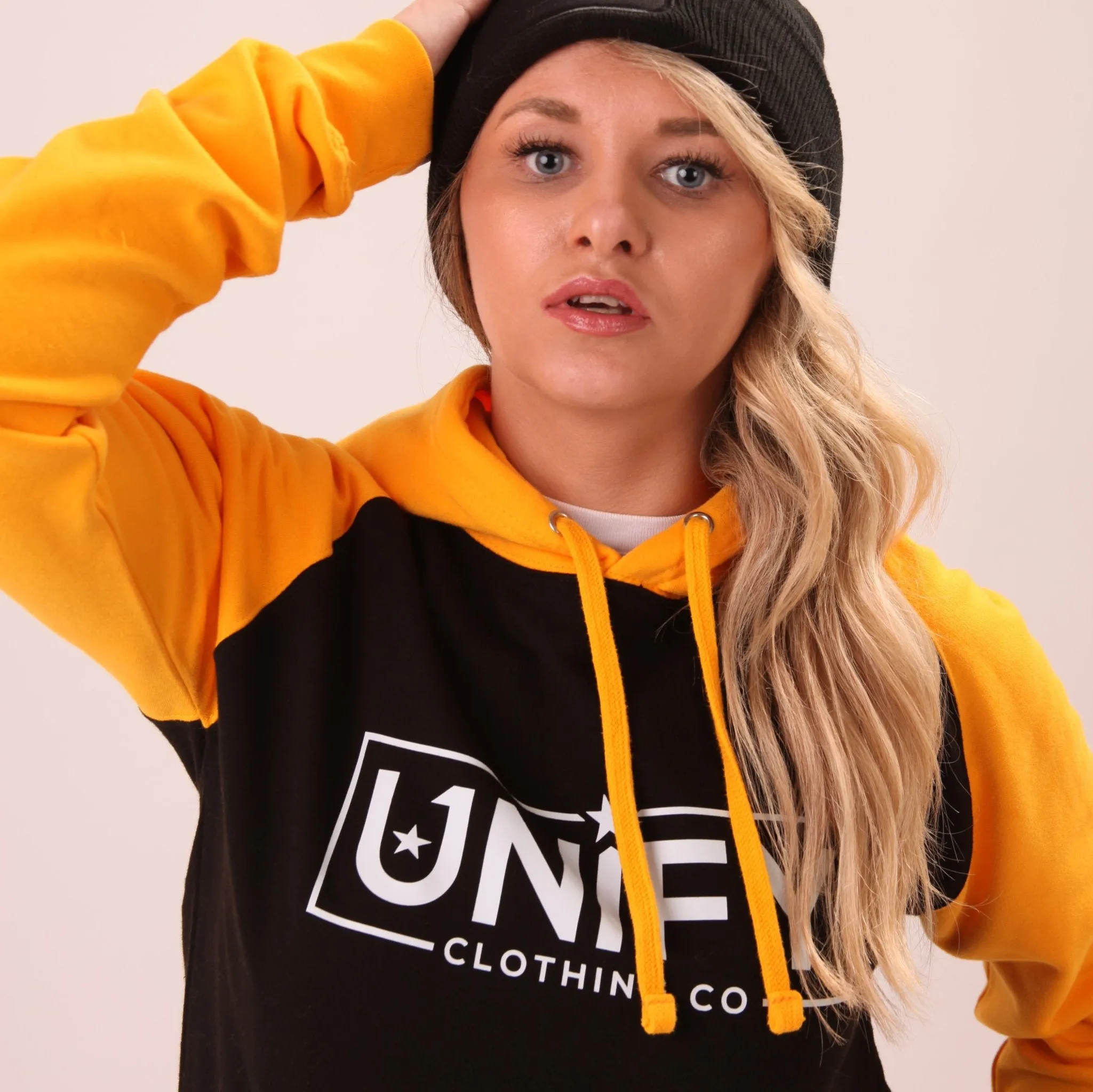 UNIFY Baseball Hoodie - Classic UNIFY Essential Womens Hoodie - UNIFY Yellow Jumper