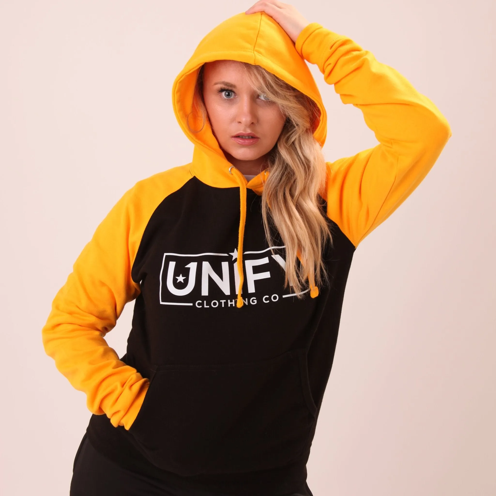 UNIFY Baseball Hoodie - Classic UNIFY Essential Womens Hoodie - UNIFY Yellow Jumper