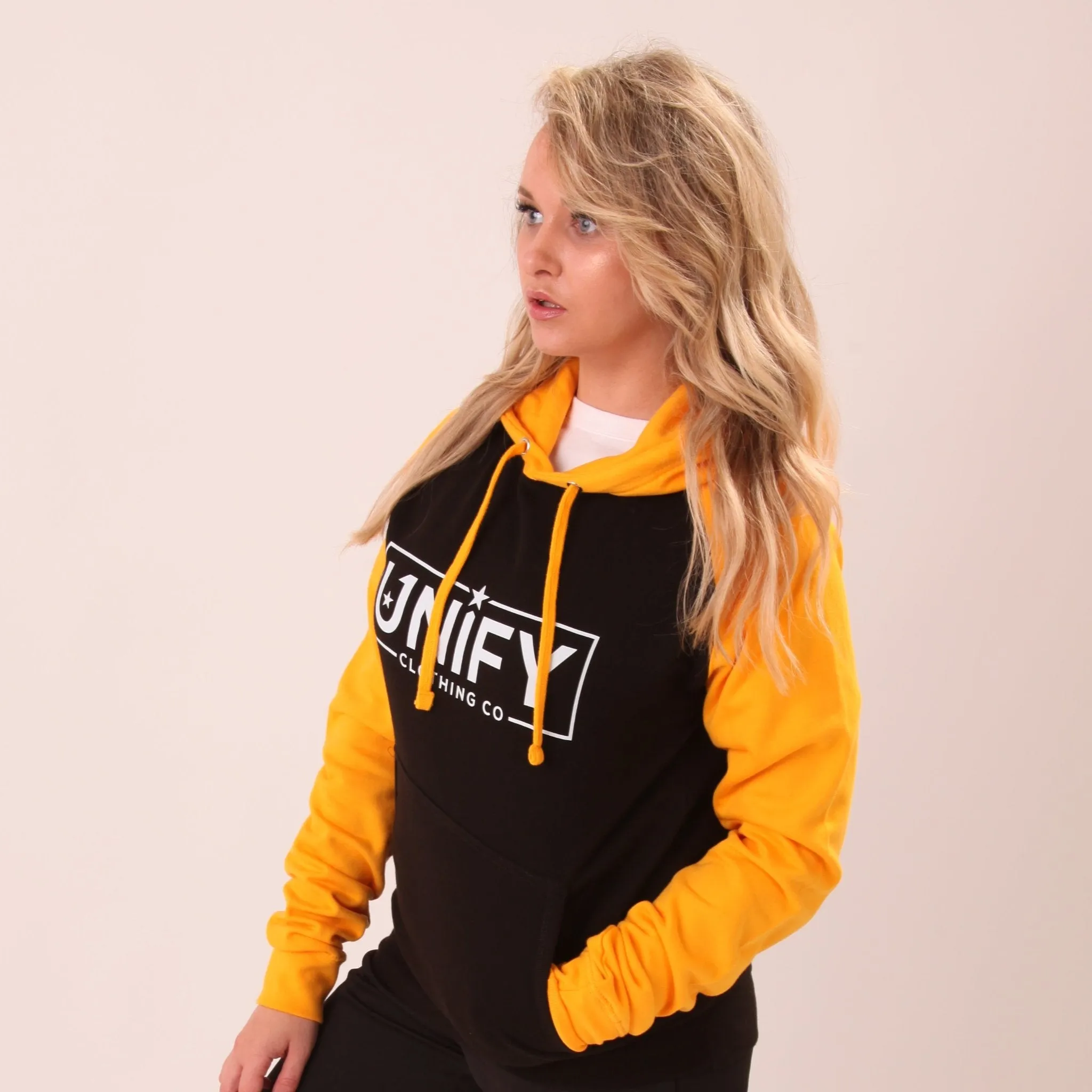 UNIFY Baseball Hoodie - Classic UNIFY Essential Womens Hoodie - UNIFY Yellow Jumper