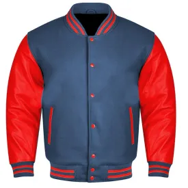 Varsity Jacket - Navy Blue Red