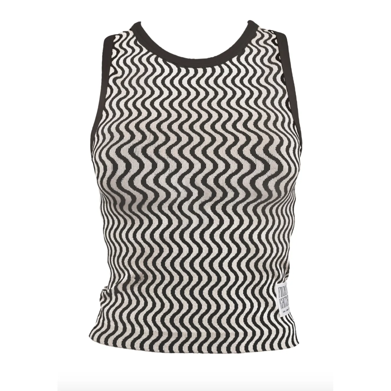 Wavy Lines Tank - Black/Beige