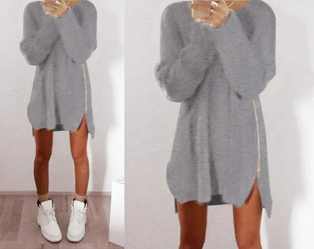 Women's sweater dress with zipper soose sweater dress for fall/winter